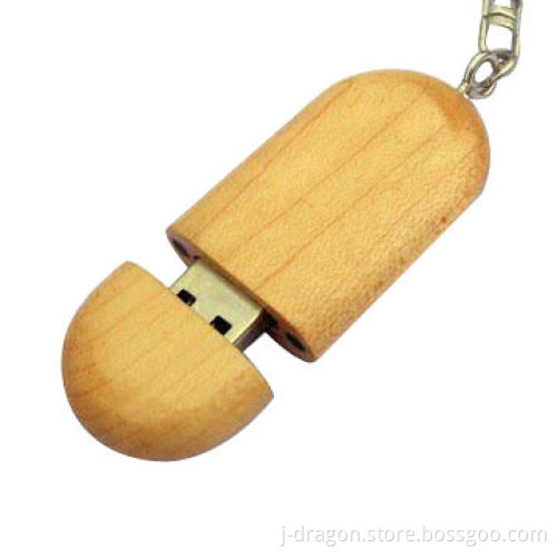 Wooden USB Flash Drive with 1 to 32GB Capacity, Supports Four Color Laser Engraving